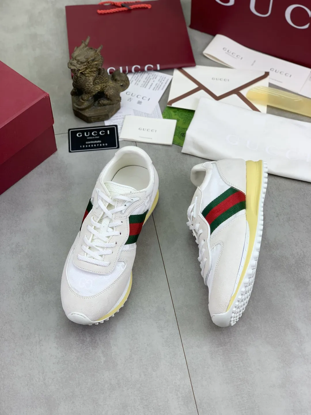 Men's shoes 💰P640 New Gucci Gucci Top version Latest catwalk style Re-Motion series Thick-soled casual sports shoes Original purchase and development ▪️Fabric: Original custom imported first-layer cowhide ▪️Sole: Original molded TPU material ▪️Sole thickness: 3.5CM ▪️Size: Men 39-45 Color: 8️⃣ colors available, boutique packaging